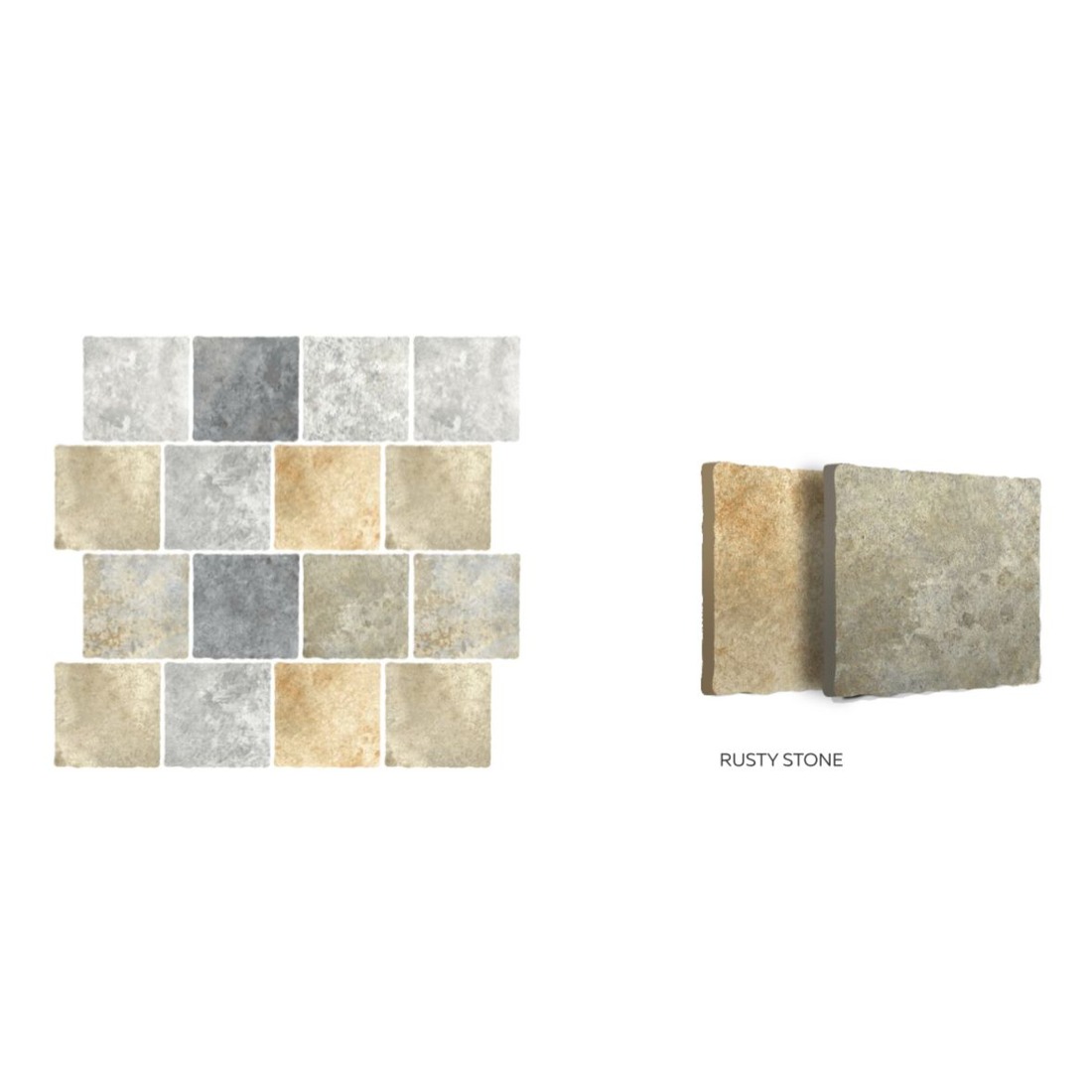 Rusty Stone Tumbled Porcelain Pavers thumbnail 6