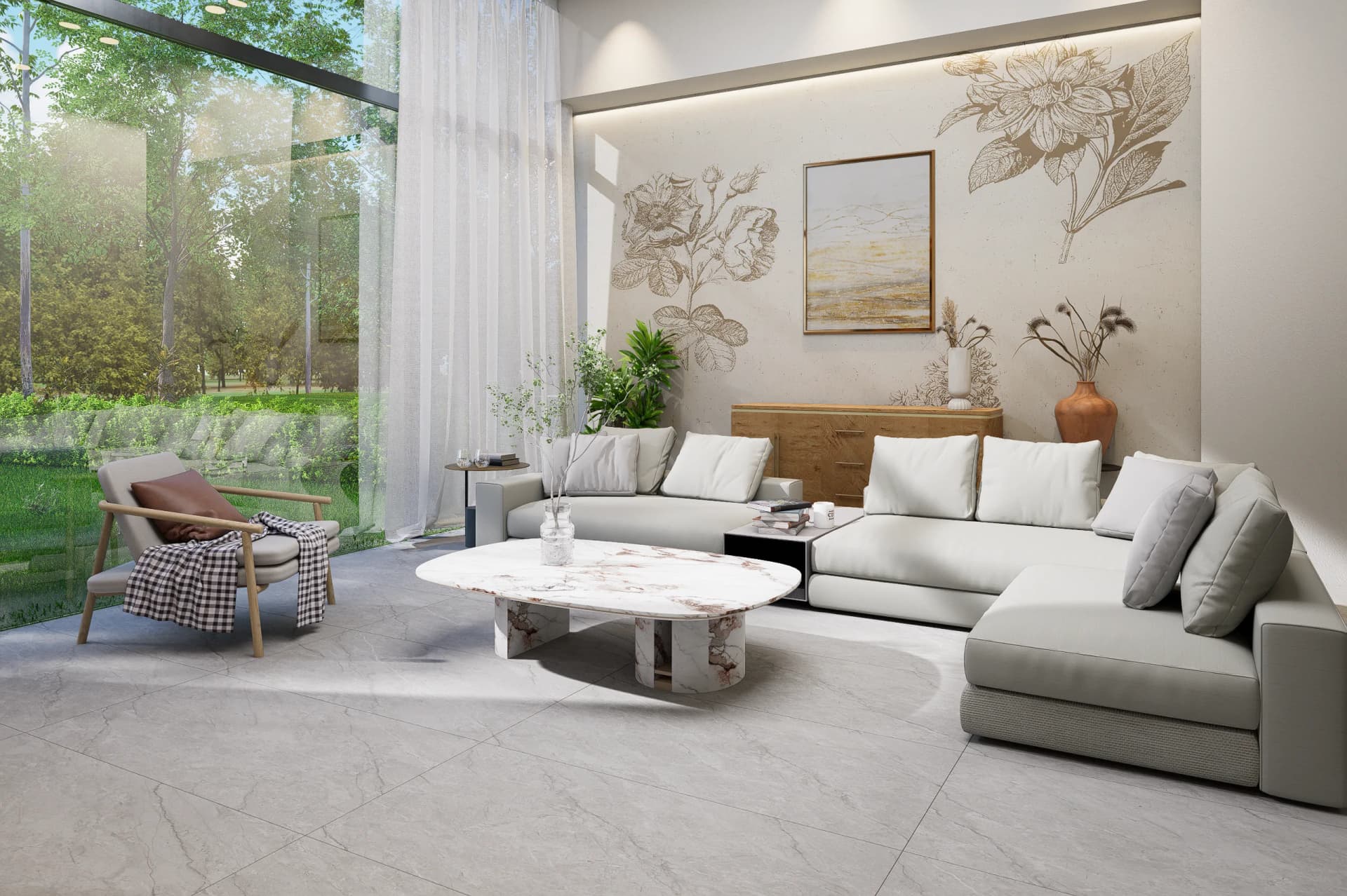 Opel Grey Indoor Tile gallery 2