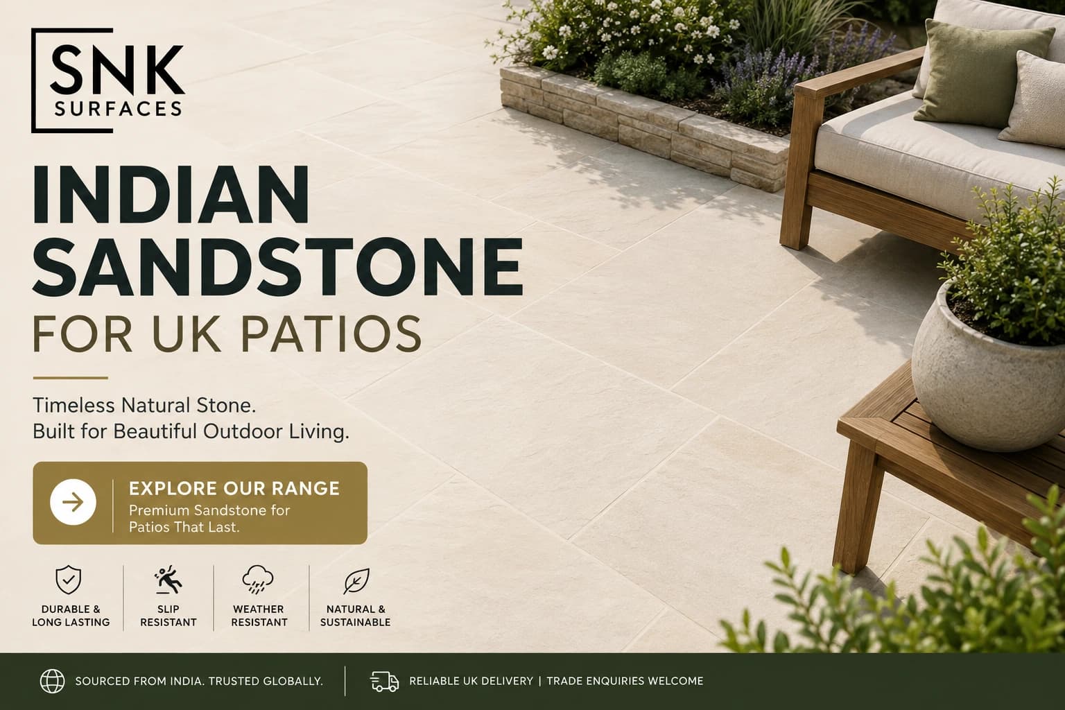 Indian Sandstone for UK Patios