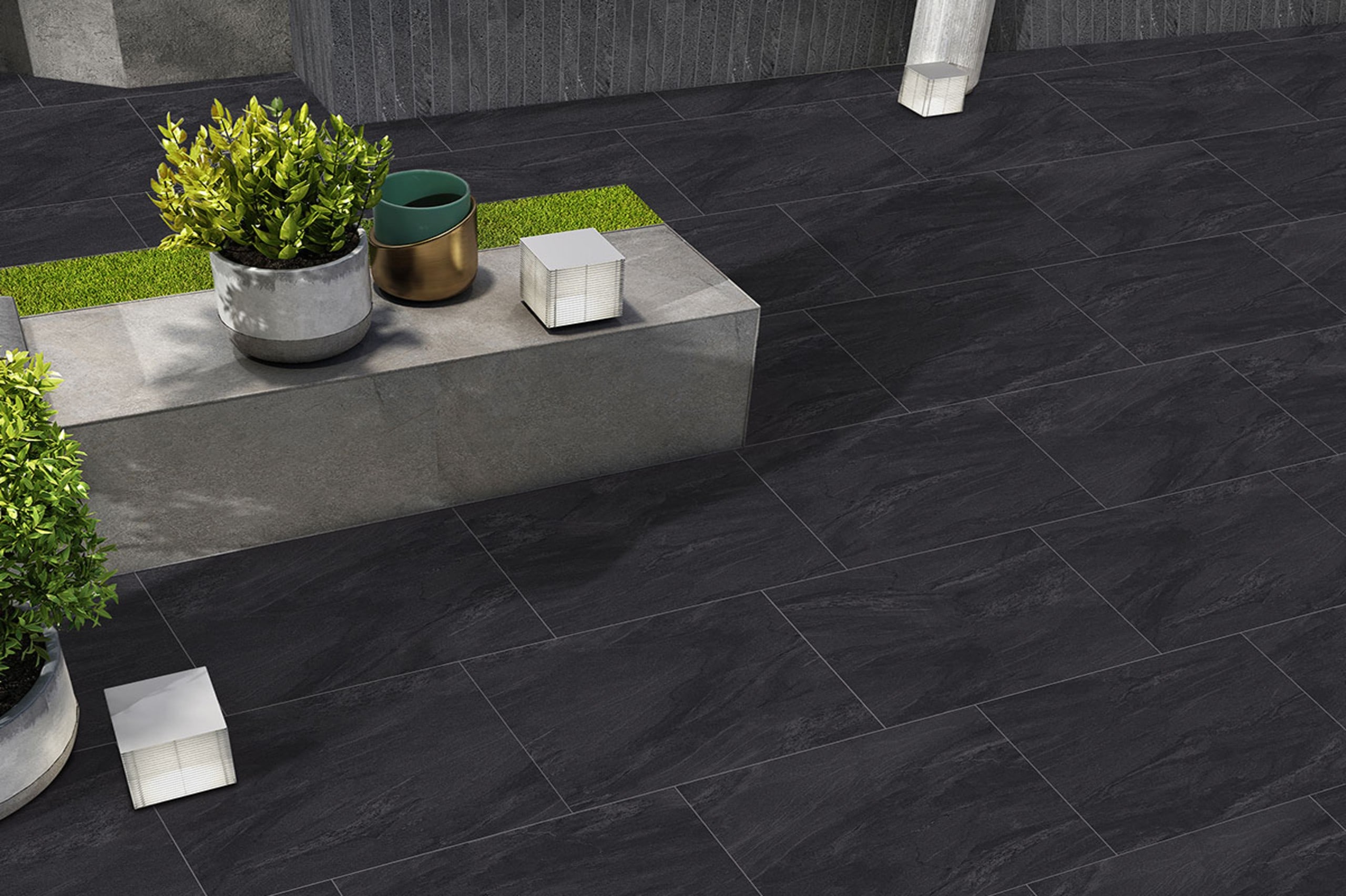 County Anthracite Porcelain Paving