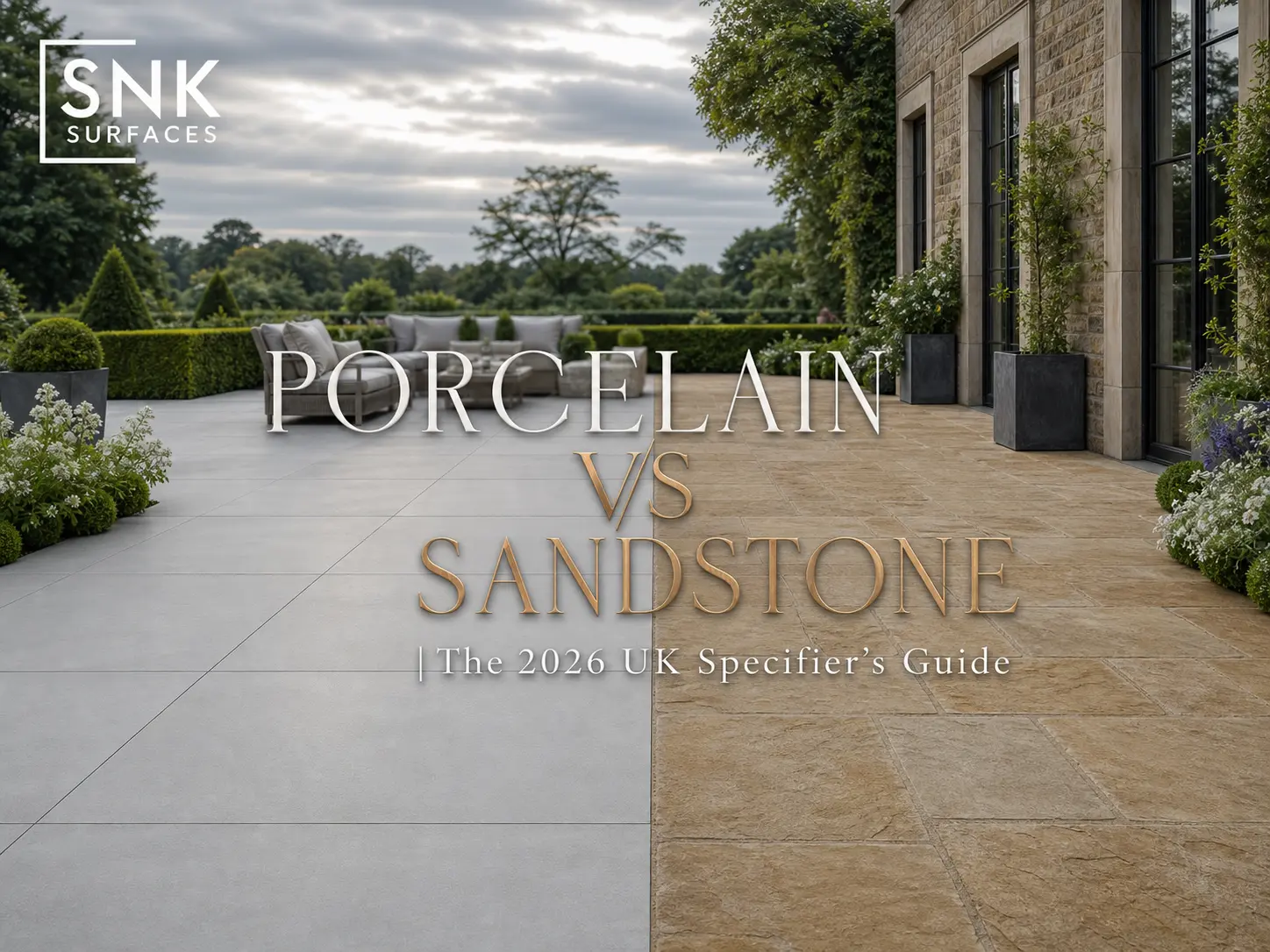 Porcelain vs Sandstone Paving