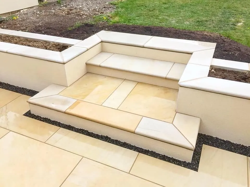 Mint Sandstone Bullnose Steps